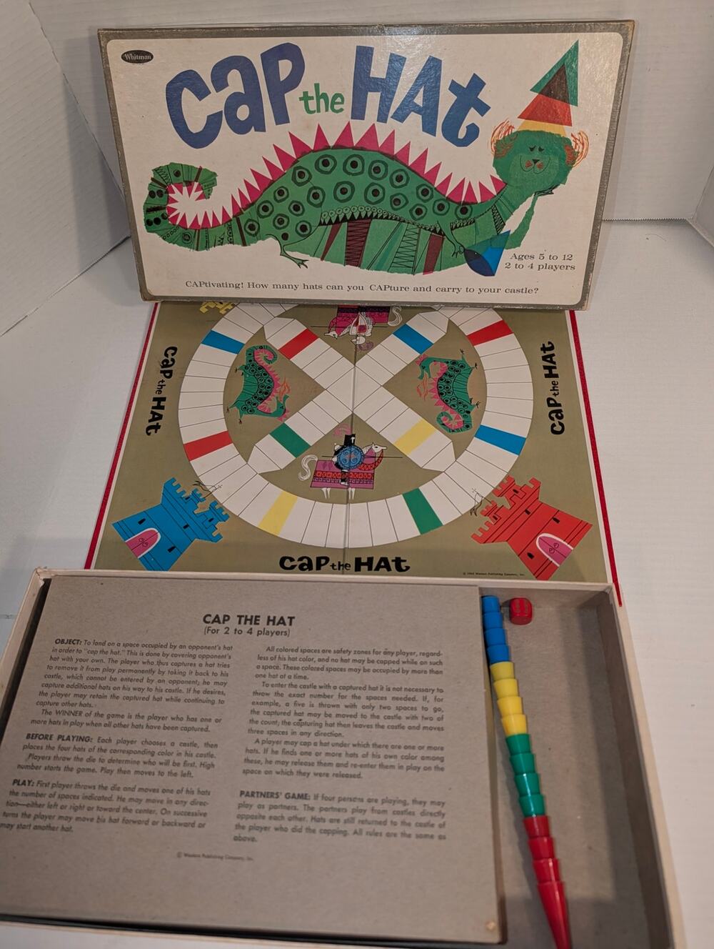 Vintage Whitman Cap the Hat Board Game 1965 MPN 47941.00 2-4 Players Ages 5-12